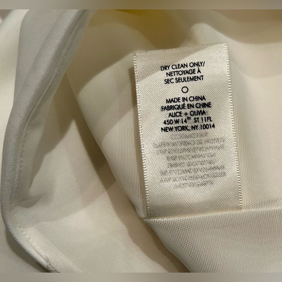 NWT ALICE + OLIVIA Genny cropped gathered stretch-knit top Sz US 8 - Picture 7 of 11